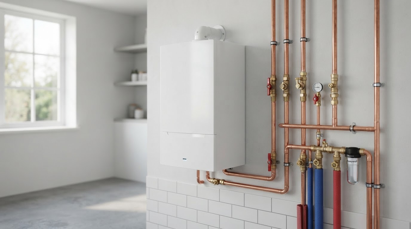 Modern boiler installation by Ideal Plumbing Services